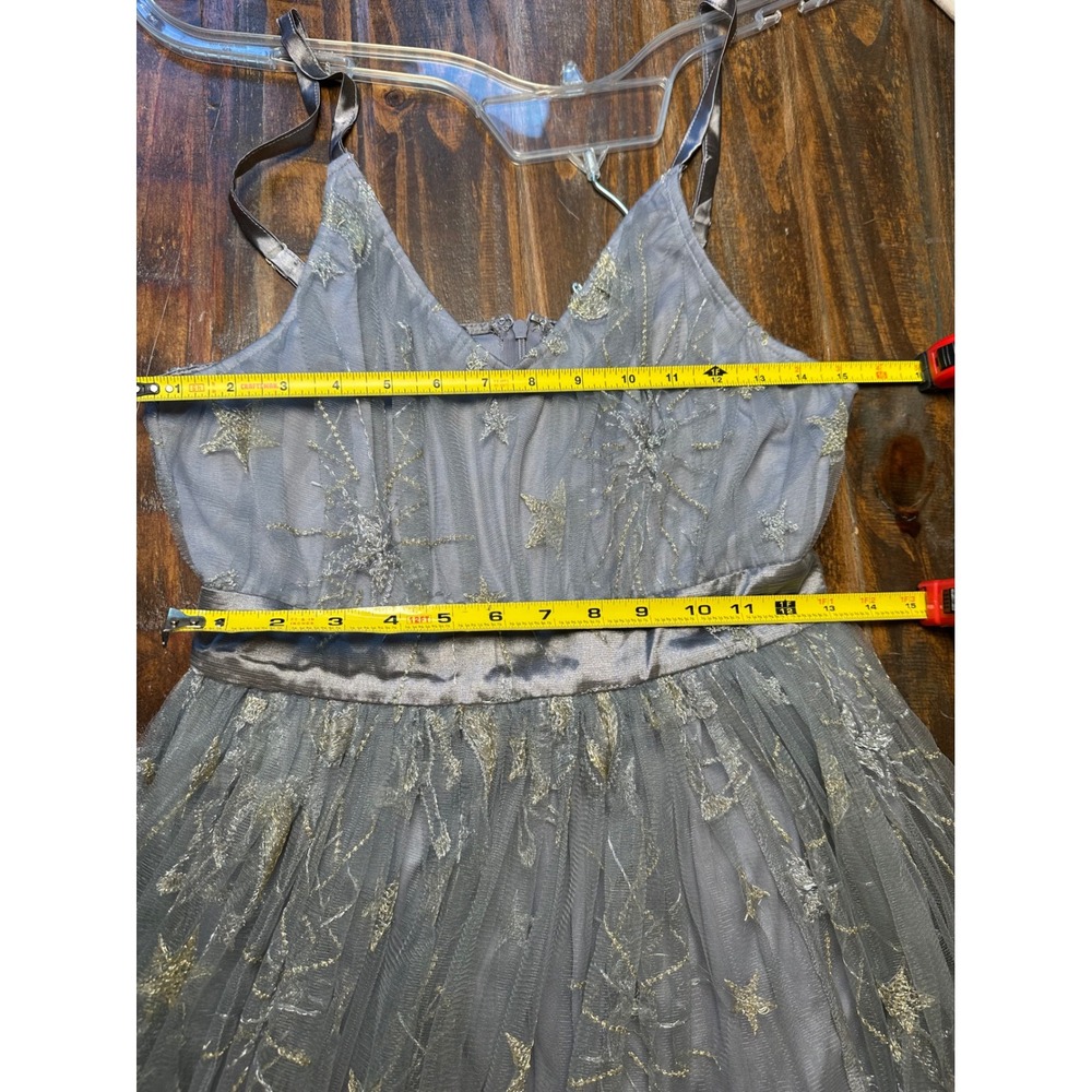 Stardust by The Oblong Box Shop Celestial Tulle Midi Dress Blue Silver Star Smal - Picture 4 of 13